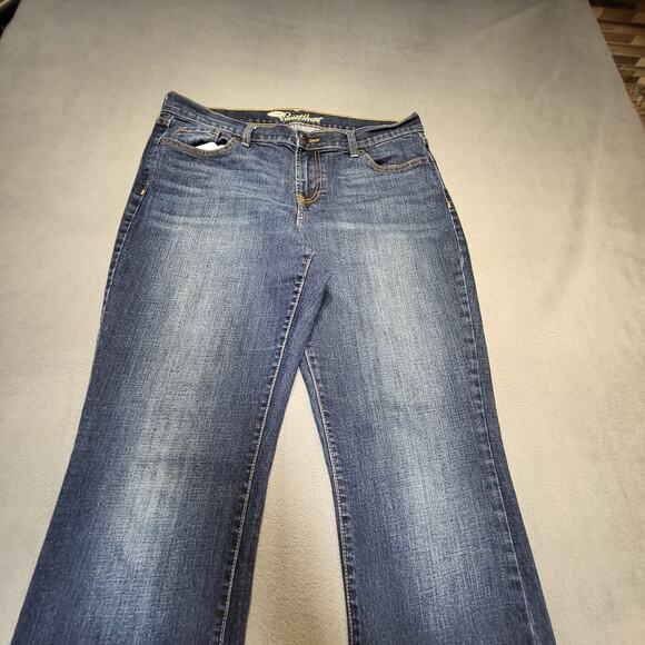 Old Navy Jeans Womans 10 Blue Sweetheart Boot Cut Distressed Stretch - Picture 2 of 13